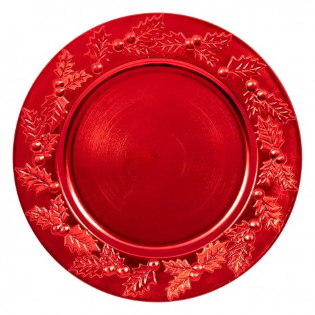 Assiette de présentation en plastique D33cm HOUX - Rouge