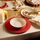 Assiette de présentation en plastique D33cm pailletée - Rouge