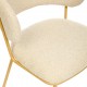 Chaise en tissu chenille pieds en métal effet bois ALBA - Beige
