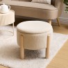 Tabouret coffre en tissu chenille ELKI - Ivoire