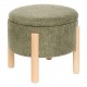 Tabouret coffre en tissu chenille ELKI - Kaki