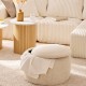 Pouf coffre en bouclette D60cm ELIOR - Beige