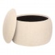 Pouf coffre en bouclette D60cm ELIOR - Beige