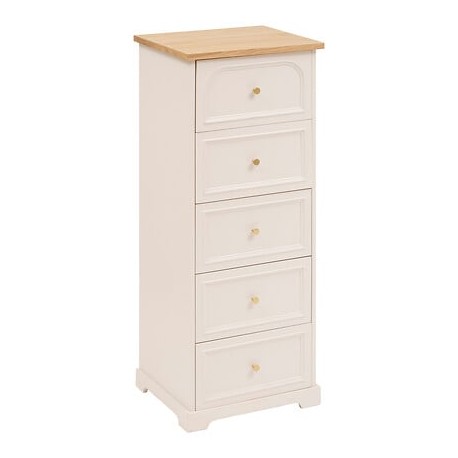 Chiffonnier 5 tiroirs MOHEA - Ivoire