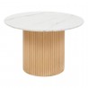 Table à manger D110cm HOMELYA - Naturel et effet marbre