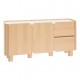 Buffet 2 portes et 2 tiroirs HOMELYA - Naturel et effet marbre