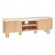 Meuble TV 2 portes HOMELYA - Naturel et effet marbre