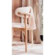 Chaise en bouclette pieds en bois d'hévéa SARI - Bois