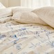 Parure de lit 240X220cm KYOTO - Blanc et bleu