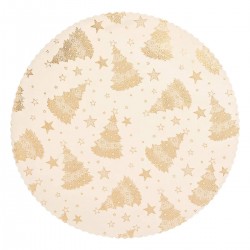 Set de table rond en velours D38cm LA MAISON DES COULEURS - Blanc et doré