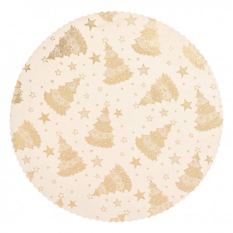 Set de table rond en velours D38cm LA MAISON DES COULEURS - Blanc et doré