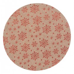 Set de table rond effet jute D38cm LA MAISON DES COULEURS - Flocon rouge
