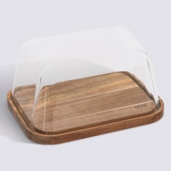 Beurrier socle en acacia L24cm - Marron