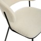 Chaise en tissu chenille ALBA ivoire, assise