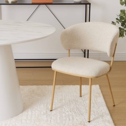 Chaise en tissu chenille ALBA - Beige