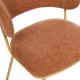 Chaise en tissu chenille ALBA terracota, zoom