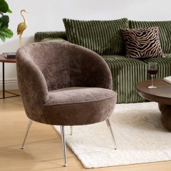 Fauteuil en velours côtelé TILDAE moccha