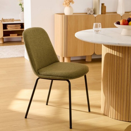 Chaise en tissu NEORA vert cèdre