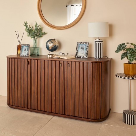 Buffet 3 portes en acacia RIKAYA, marron