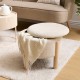 Tabouret coffre en tissu chenille ELKI ivoire, ouvert