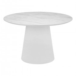 Table à manger ronde D120cm TAQUARI - Effet marbre