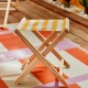 Tabouret pliant toile à rayures POOLSIDE, jaune