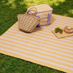 Couverture de pique-nique à rayures POOLSIDE, jaune
