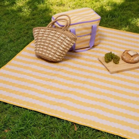 Couverture de pique-nique à rayures POOLSIDE, jaune