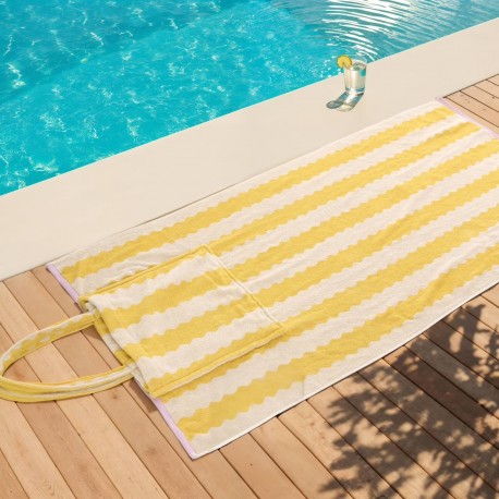 Serviette sac 70X150cm POOLSIDE jaune, piscine