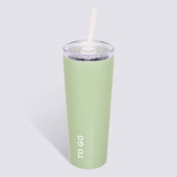 Gobelet isotherme avec paille TO GO 0,7L - Vert