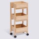 Desserte 3 niveaux sur roulettes CANE - Naturel