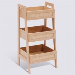 Étagère 3 niveaux CANE - Naturel
