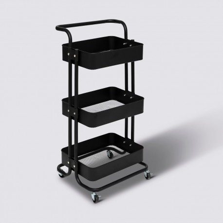 Desserte 3 niveaux en métal BLAKC EDITION - Noir