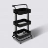 Desserte 3 niveaux en métal BLAKC EDITION - Noir