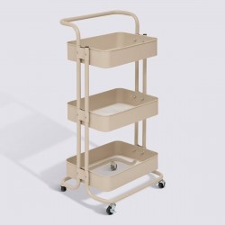 Desserte 3 niveaux en métal BLAKC EDITION - Beige argile