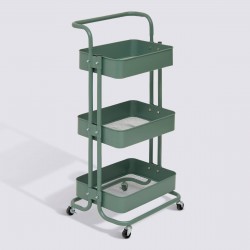 Desserte 3 niveaux en métal BLAKC EDITION - Vert