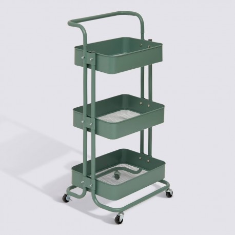 Desserte 3 niveaux en métal BLAKC EDITION - Vert