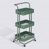 Desserte 3 niveaux en métal BLAKC EDITION - Vert