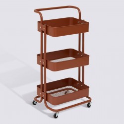 Desserte 3 niveaux en métal BLAKC EDITION - Marron