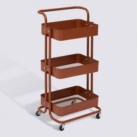 Desserte 3 niveaux en métal BLAKC EDITION - Marron