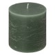 Bougie rustique ronde H10cm - Vert