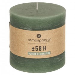 Bougie rustique ronde H10cm - Vert