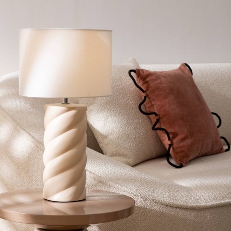 Lampe torsadée en céramique H44cm NOLY - Beige