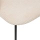 Chaise en velours côtelé RAVEN ivoire, assise