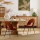 Chaise en tissu RAVEN ambre, salle à manger