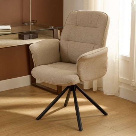 Fauteuil de bureau en tissu SISCO, argile