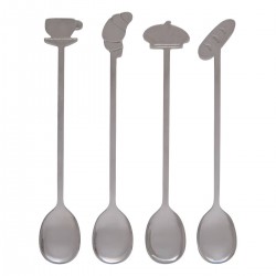 Lot de 4 cuillères à café en inox LOU - Argent