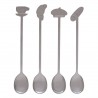 Lot de 4 cuillères à café en inox LOU - Argent