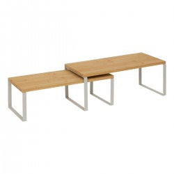 Lot de 2 étagères de rangement gigognes ORDERA - Argile