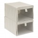 Lot de 2 boîtes range chaussures DRESSY+ - Beige